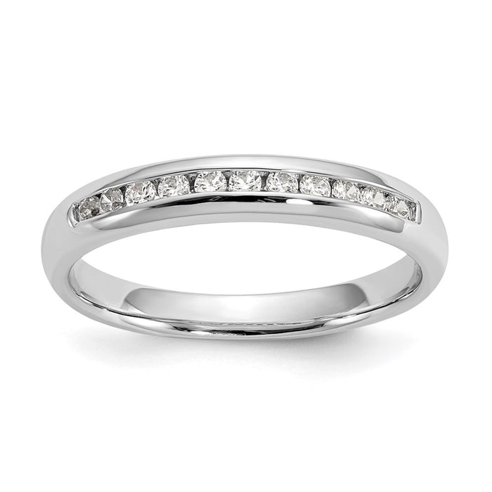 High-Quality 14K White Gold 11-Stone Diamond Band - 1/5 Carat, Stylish Value!-1