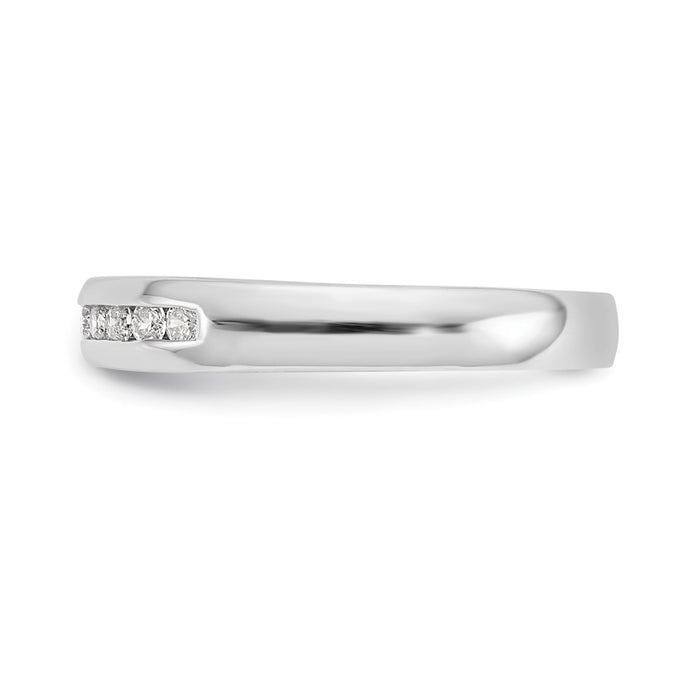 Buy Stylish 14K White Gold 11-Stone Channel Set Band with 1/4 Carat Diamonds-3
