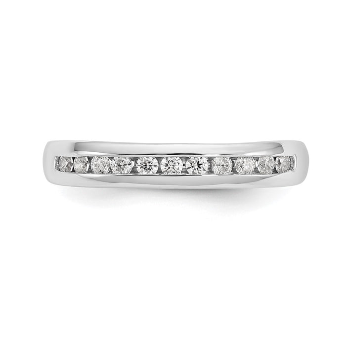 Buy Stylish 14K White Gold 11-Stone Channel Set Band with 1/4 Carat Diamonds-4