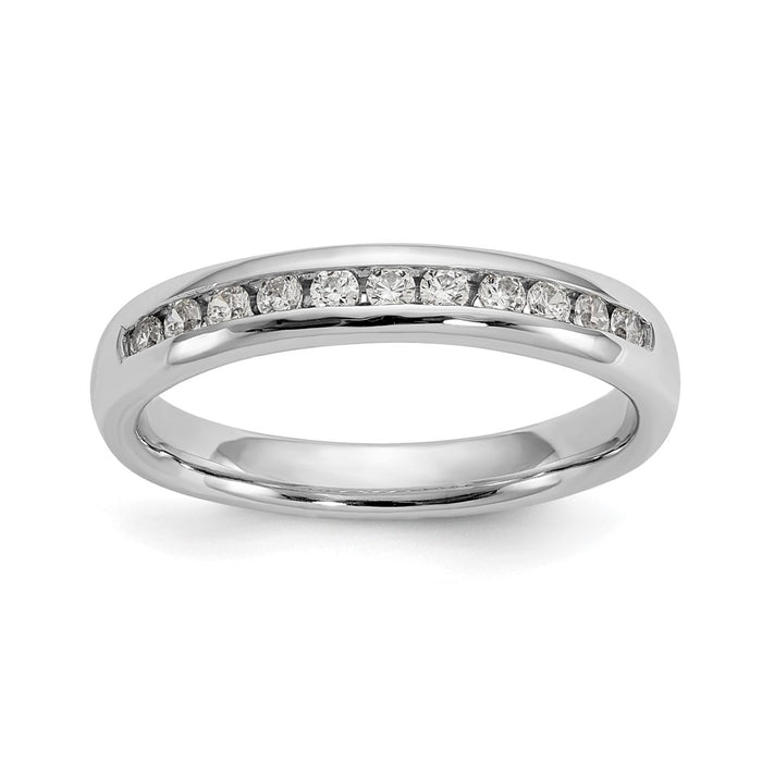 Buy Stylish 14K White Gold 11-Stone Channel Set Band with 1/4 Carat Diamonds-1