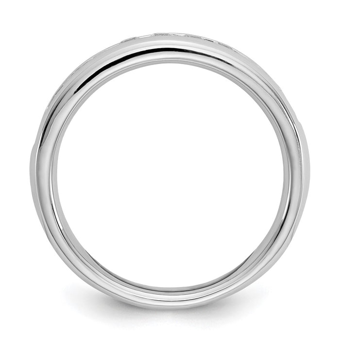 Exclusive 14K White Gold 11-Stone Diamond Channel Set Band - 3/8 Carat Luxury-2