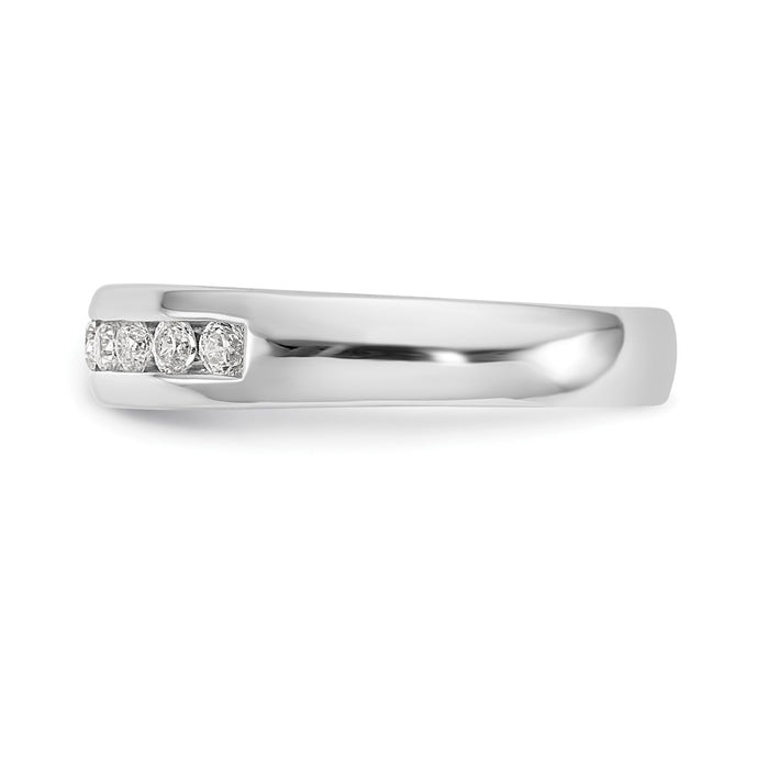 High-Quality 14K White Gold Channel Band for 11 x 2.1mm Round Gems, Stylish-3
