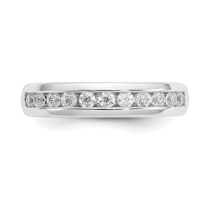 Exclusive 14K White Gold 11-Stone Diamond Channel Set Band - 3/8 Carat Luxury-4