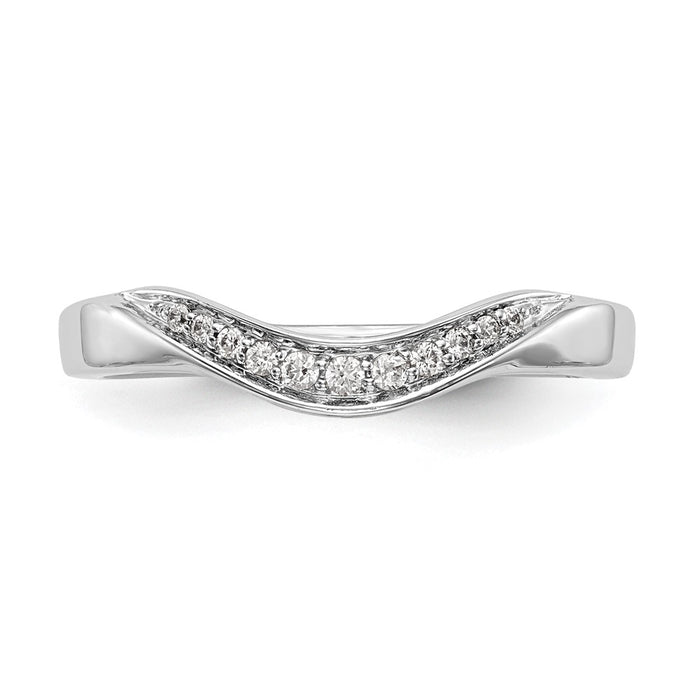 Buy Stylish 14K White Gold Pave Wedding Band Setting for 1-1.4mm Stones-5