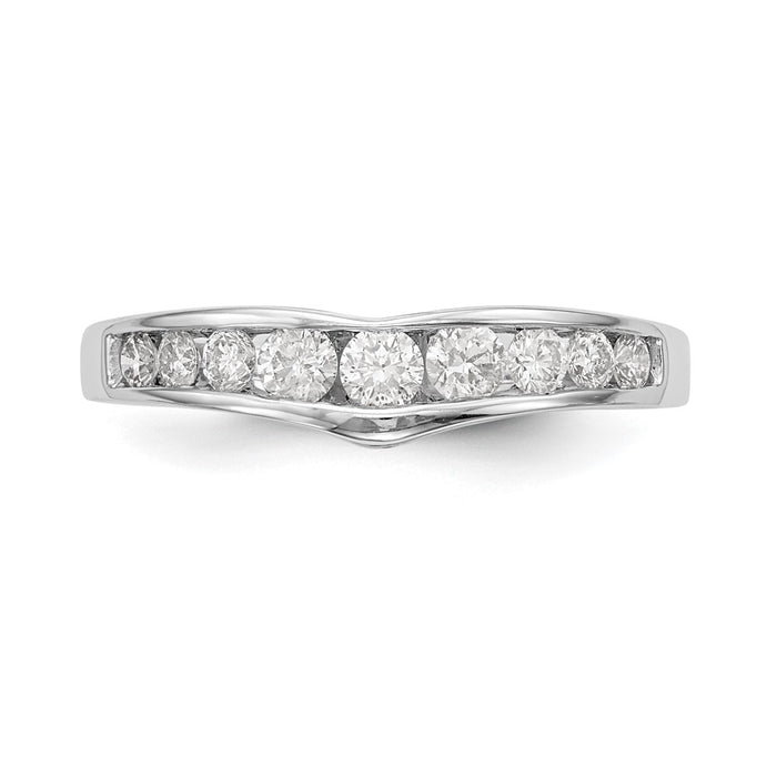 Exclusive 14K White Gold Wedding Band with 1/2 Carat Diamonds - Stylish Design-4