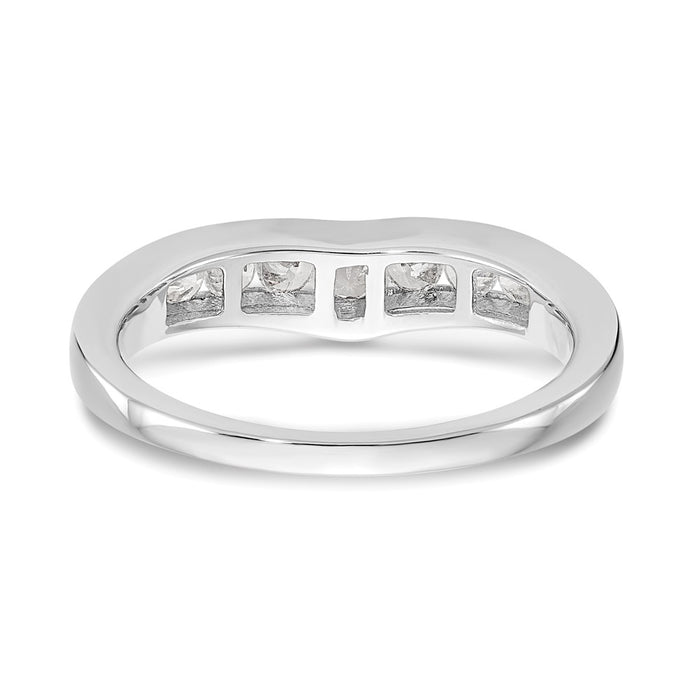 Exclusive 14K White Gold Wedding Band with 1/2 Carat Diamonds - Stylish Design-5