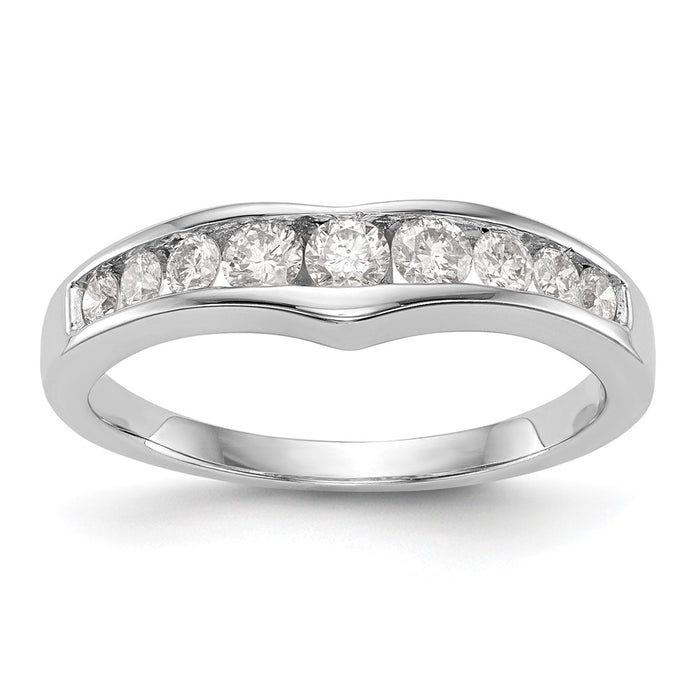 Exclusive 14K White Gold Wedding Band with 1/2 Carat Diamonds - Stylish Design-1