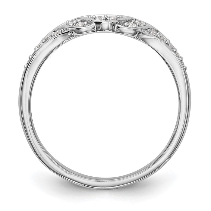 High-Quality 14K White Gold Contoured Wedding Band with 1/10 Carat Diamond Accent-2