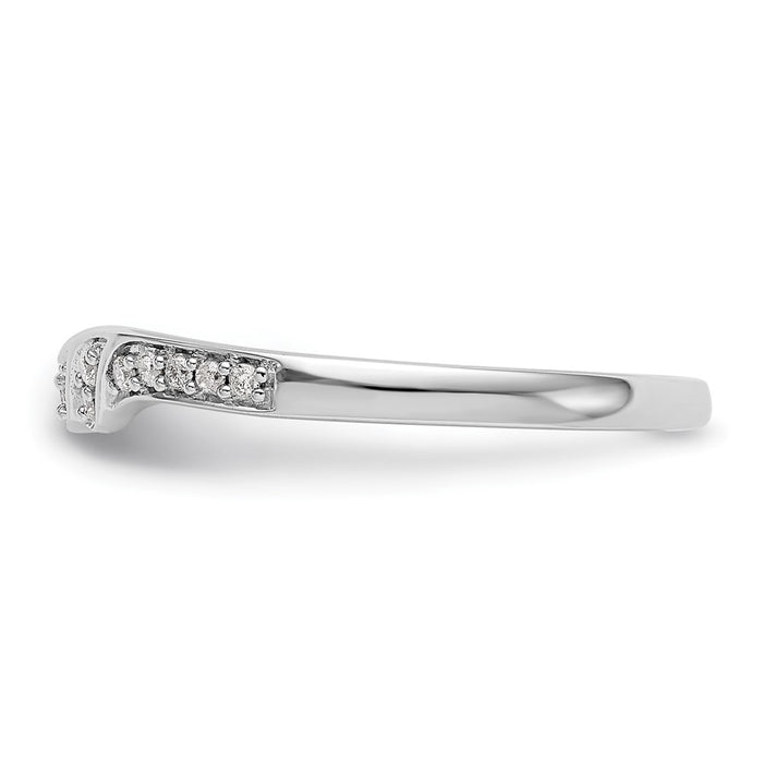 High-Quality 14K White Gold Contoured Wedding Band with 1/10 Carat Diamond Accent-3
