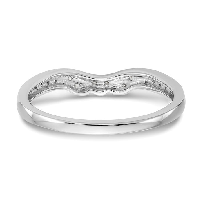 High-Quality 14K White Gold Contoured Wedding Band with 1/10 Carat Diamond Accent-5