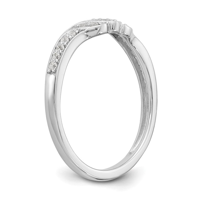 High-Quality 14K White Gold Contoured Wedding Band with 1/10 Carat Diamond Accent-6