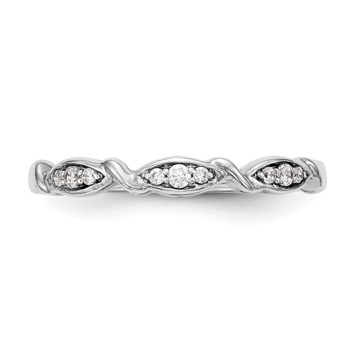 Exclusive 14K White Gold Twisted Diamond Wedding Band - 1/15 Carat Luxury Value-3