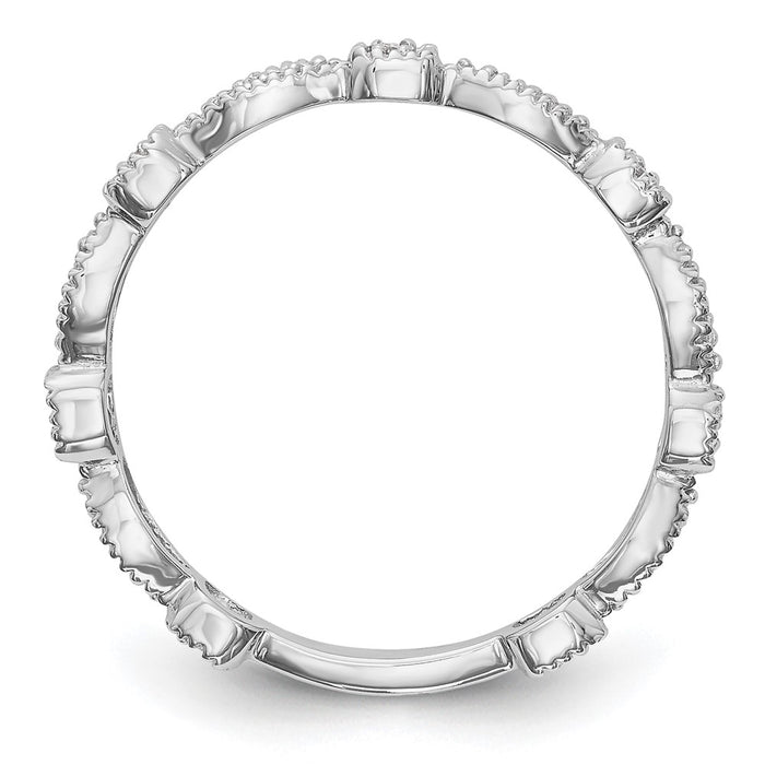 Buy Exclusive 14K White Gold Wedding Band Set with 1/10 Carat Diamonds-2