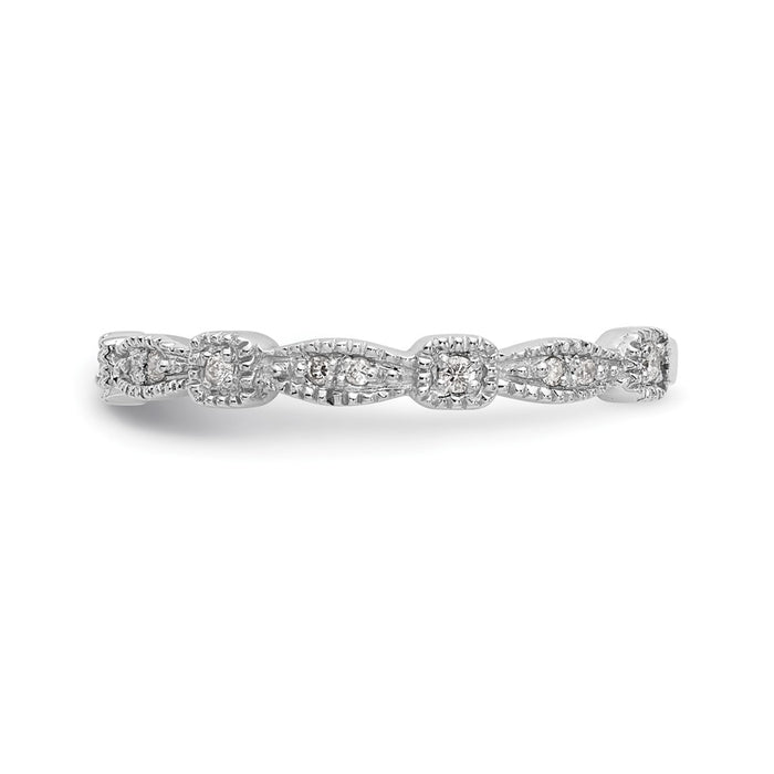 Buy Exclusive 14K White Gold Wedding Band Set with 1/10 Carat Diamonds-3