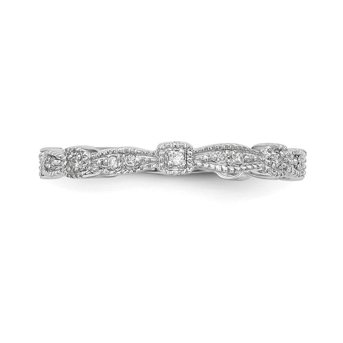 Buy Exclusive 14K White Gold Wedding Band Set with 1/10 Carat Diamonds-4