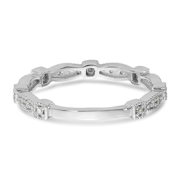 Buy Exclusive 14K White Gold Wedding Band Set with 1/10 Carat Diamonds-5