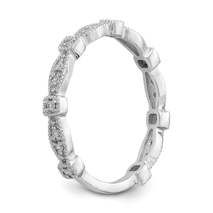 Buy Exclusive 14K White Gold Wedding Band Set with 1/10 Carat Diamonds-6