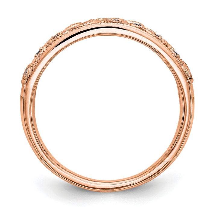 Buy Exclusive 14K Rose Gold Leaf Wedding Band Mounting for 4 & 9 Stone Settings-2