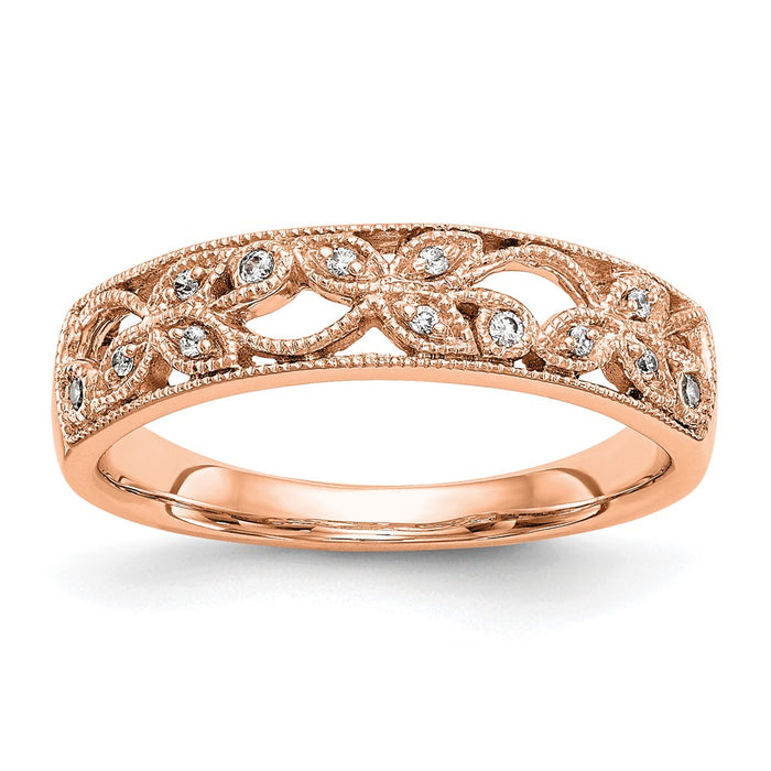 Buy Exclusive 14K Rose Gold Leaf Wedding Band Mounting for 4 & 9 Stone Settings-1