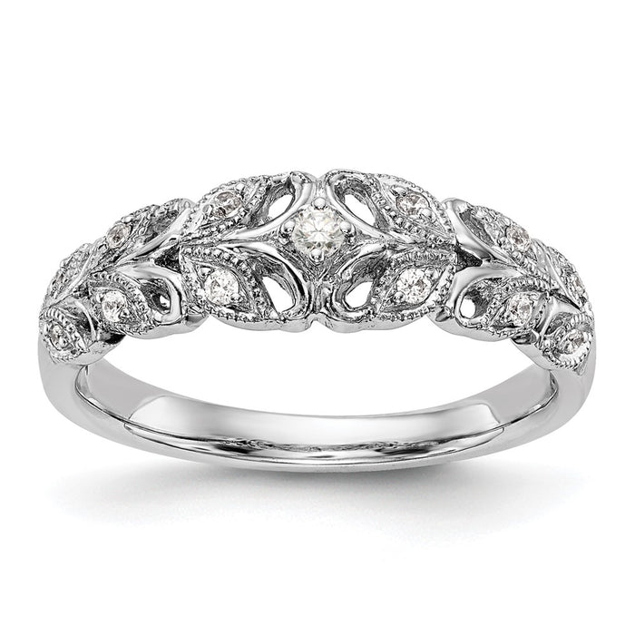 Buy Stylish 14K White Gold Leaf-Inspired Diamond Band Setting - Luxury Value-1