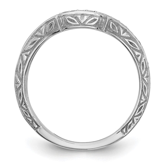 Buy Stylish 14K White Gold Vintage 1/8 Carat Diamond Eternity Band-2
