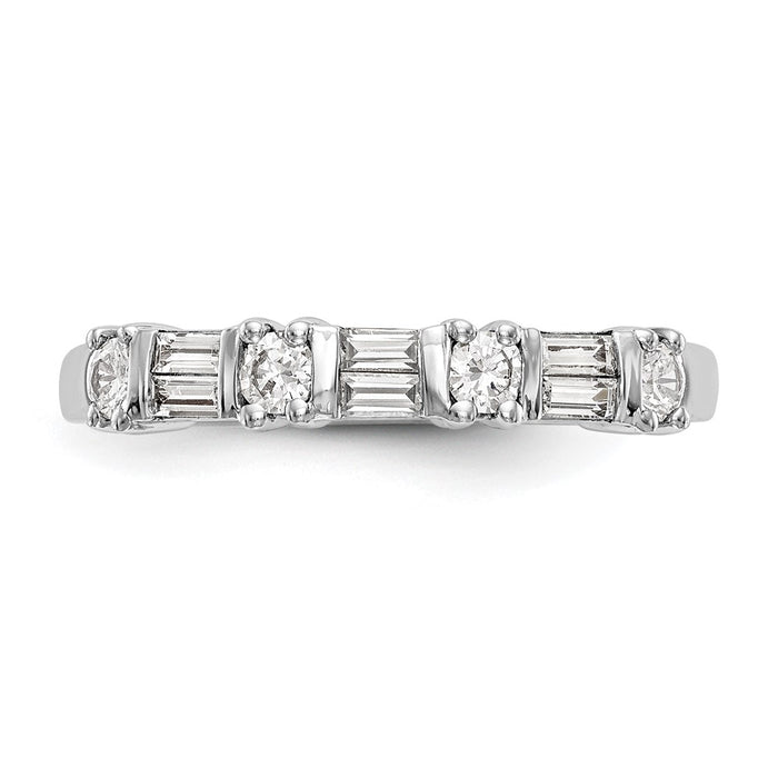 Buy Exclusive 14K White Gold Wedding Band for 6 Baguette & 4 Round Stones-5