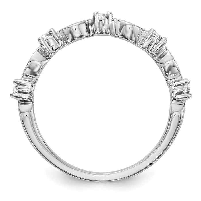 Buy 14K White Gold 1/4 Carat Diamond Eternity Band - Stylish Luxury Ring-2