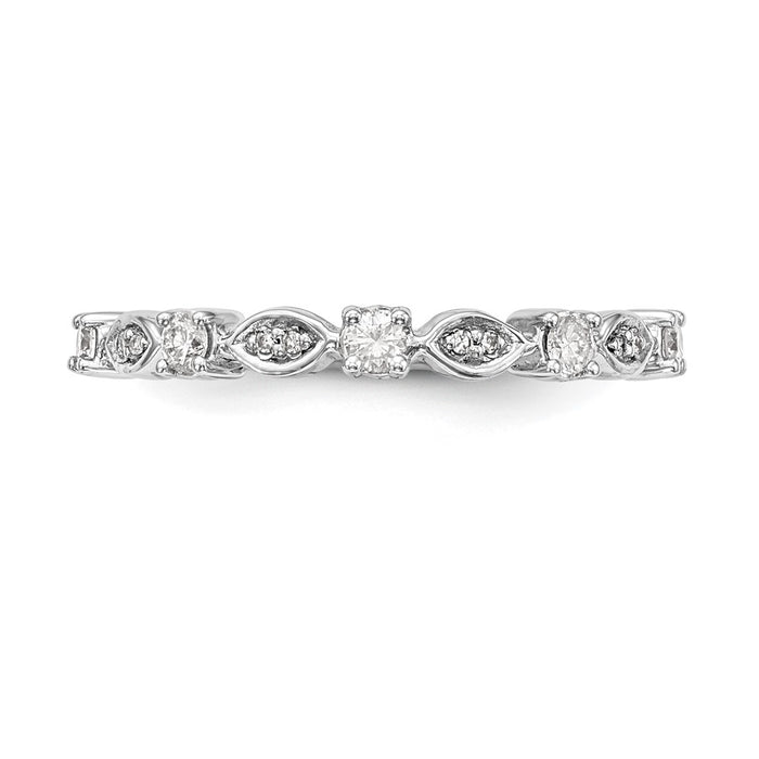Buy 14K White Gold 1/4 Carat Diamond Eternity Band - Stylish Luxury Ring-4