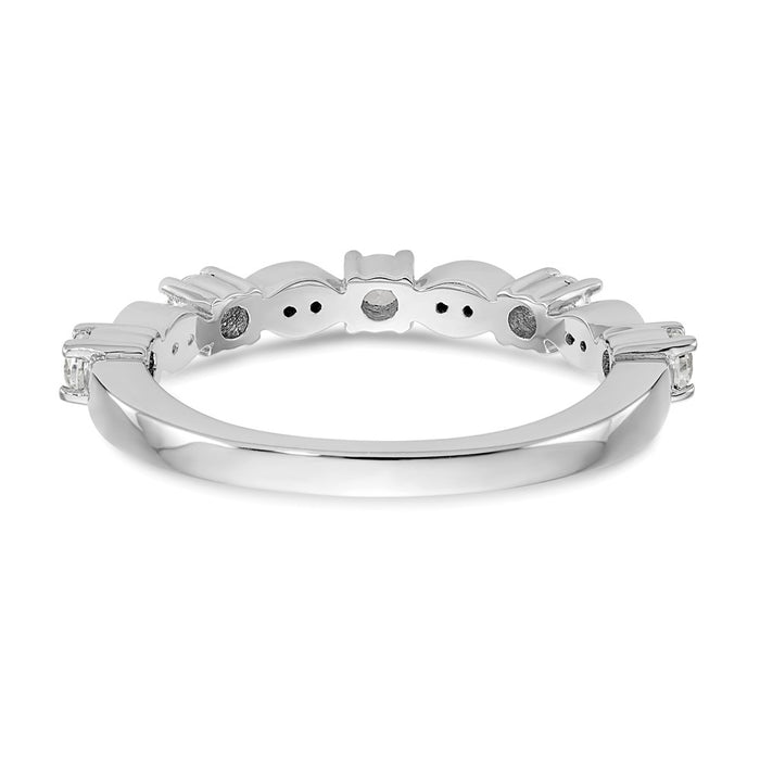 Buy 14K White Gold 1/4 Carat Diamond Eternity Band - Stylish Luxury Ring-5