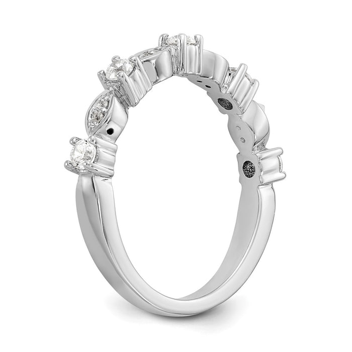 Buy 14K White Gold 1/4 Carat Diamond Eternity Band - Stylish Luxury Ring-6