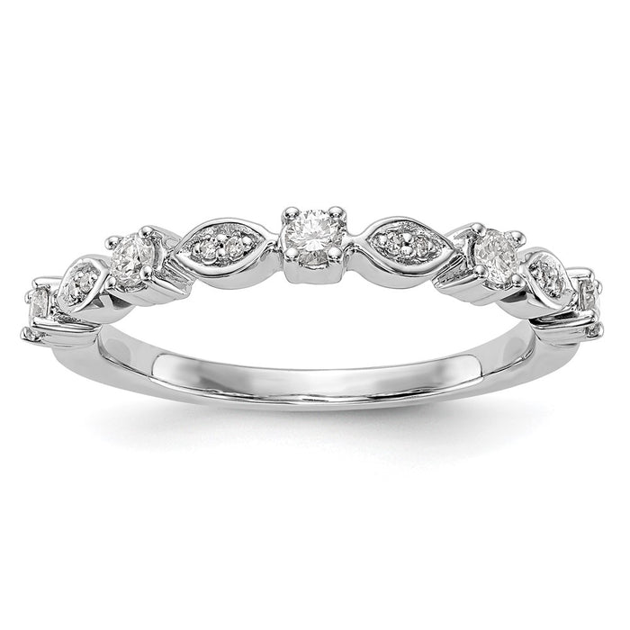 Buy 14K White Gold 1/4 Carat Diamond Eternity Band - Stylish Luxury Ring-1