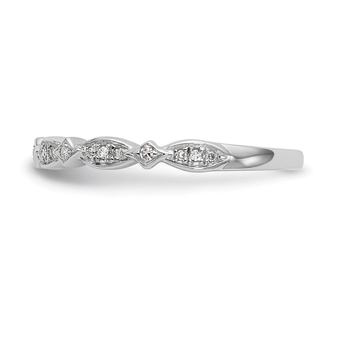 Buy Stylish 14K White Gold Diamond Wedding Band - 1/15 Carat, Affordable Luxury-3