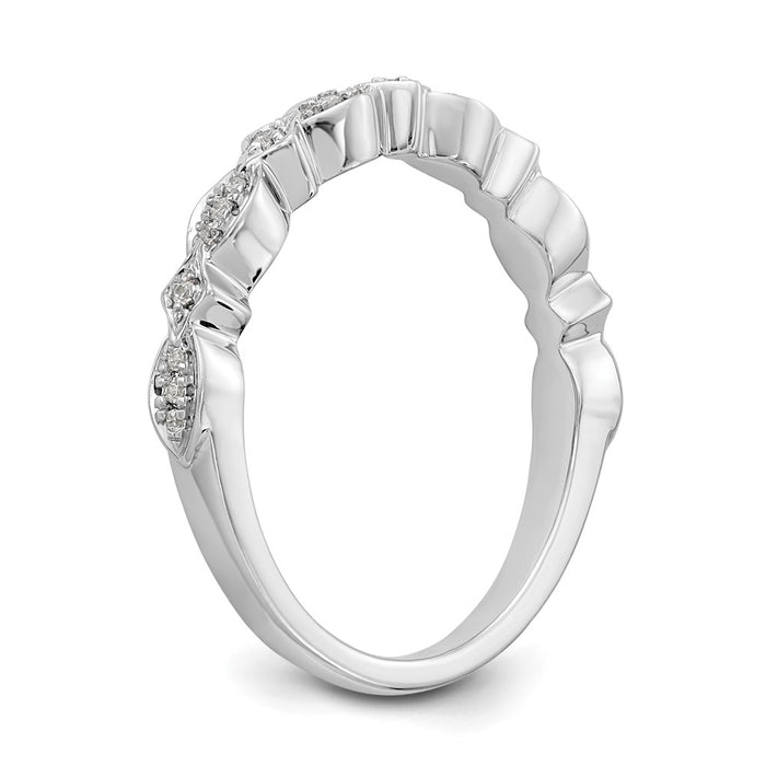 Buy Stylish 14K White Gold Diamond Wedding Band - 1/15 Carat, Affordable Luxury-6