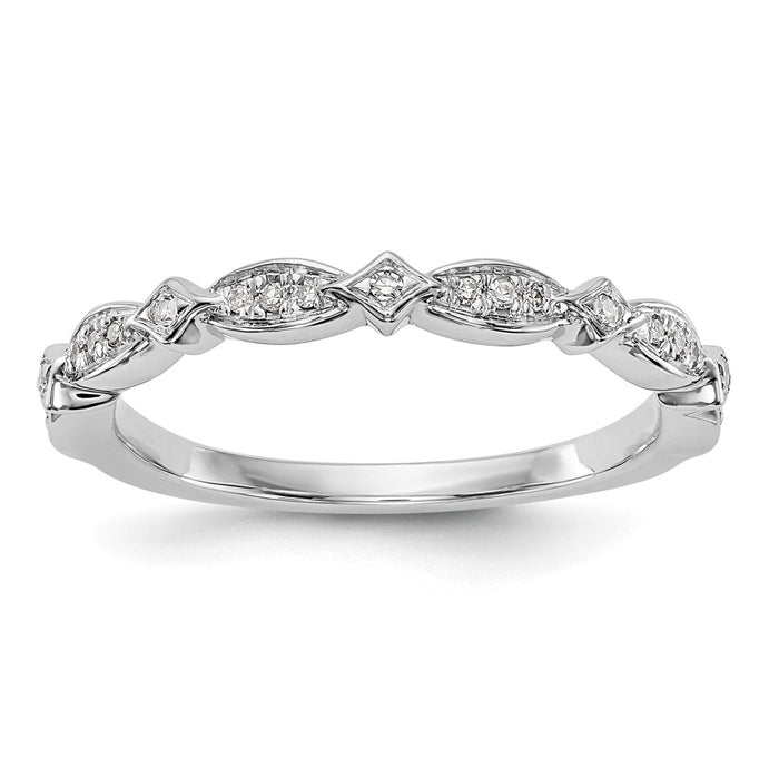 Buy Stylish 14K White Gold Diamond Wedding Band - 1/15 Carat, Affordable Luxury-1