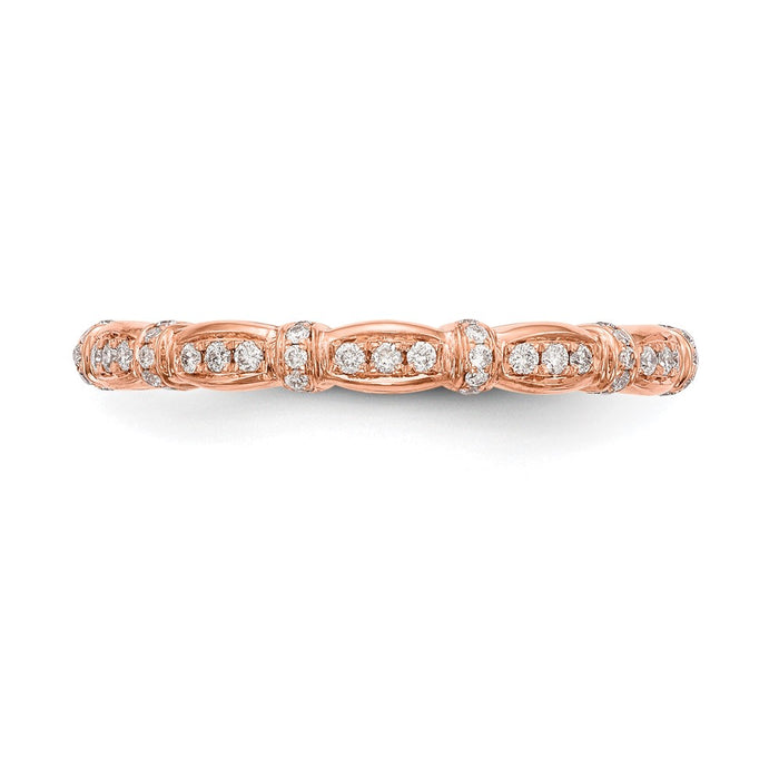 High-Quality 14K Rose Gold 1/6 Carat Diamond Eternity Band - Stylish Value!-4