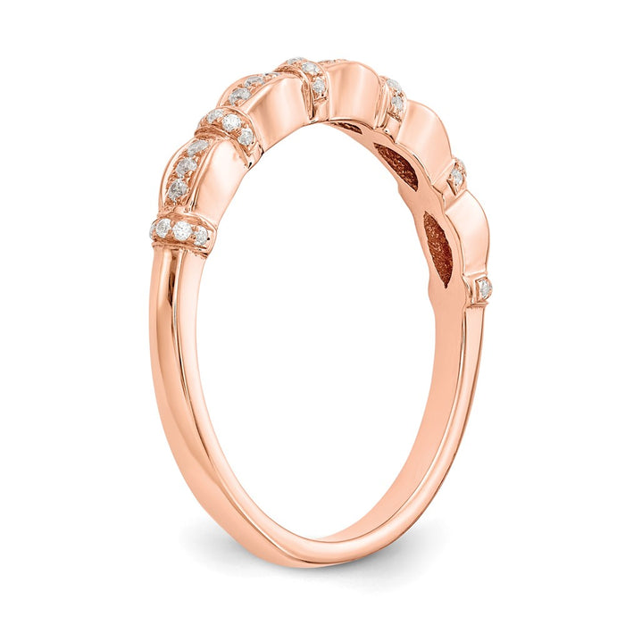 High-Quality 14K Rose Gold 1/6 Carat Diamond Eternity Band - Stylish Value!-5