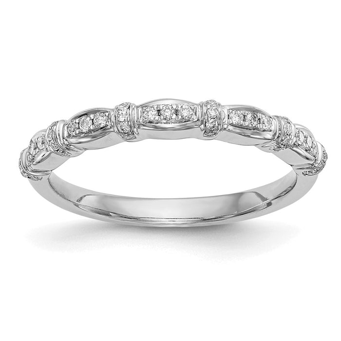 High-Quality 14K White Gold Diamond Wedding Band - 1/6 Carat, Stylish Value-1