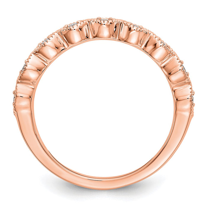 Buy Stylish 14K Rose Gold Wedding Band Set with 1/10 Carat Diamonds, Affordable!-2