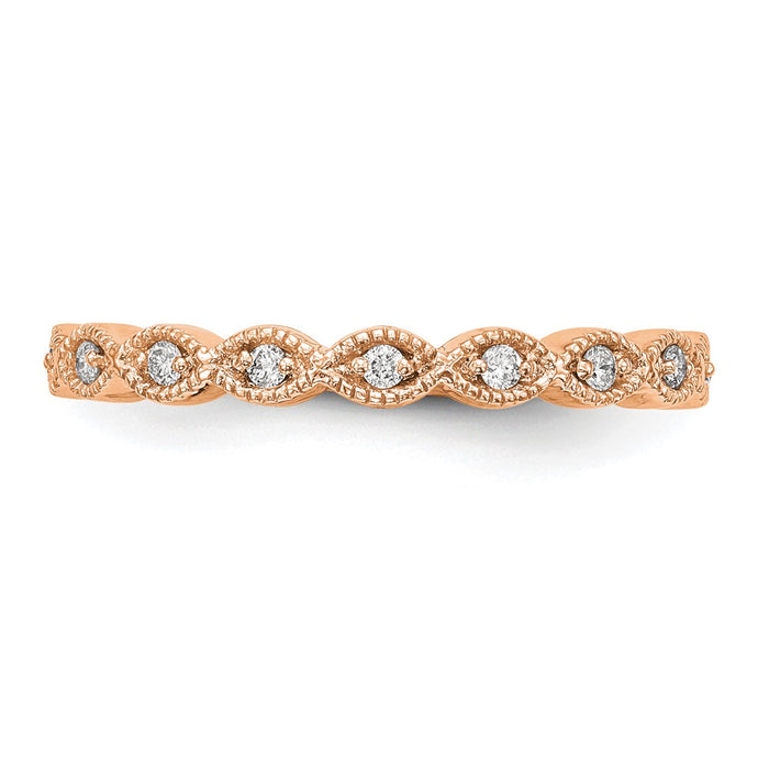 Buy Stylish 14K Rose Gold Wedding Band Set with 1/10 Carat Diamonds, Affordable!-5