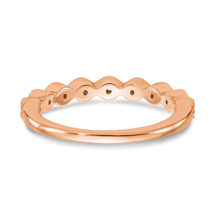 Buy Stylish 14K Rose Gold Wedding Band Set with 1/10 Carat Diamonds, Affordable!-6