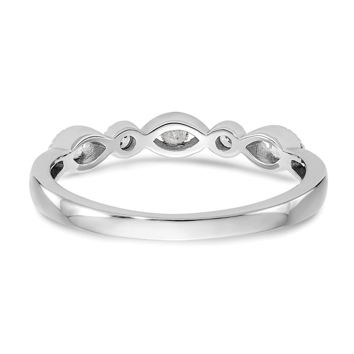 Buy Stylish 14K White Gold Twisted Wedding Band with 1/8 Carat Diamond Accent-5