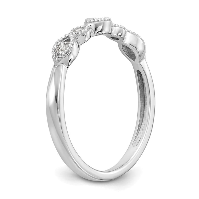 Buy Stylish 14K White Gold Twisted Wedding Band with 1/8 Carat Diamond Accent-6