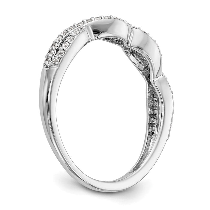 Buy Stylish 14K White Gold Twisted Diamond Band Setting for 50 Diamonds-6