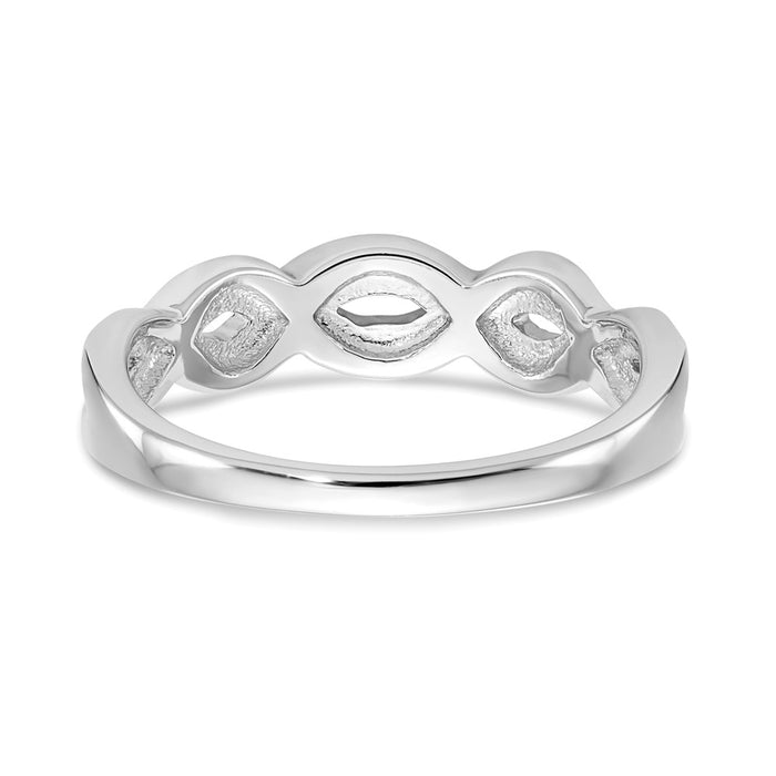 Buy Stylish 14K White Gold Twisted Design Diamond Band, 1/10 Carat Weight-5