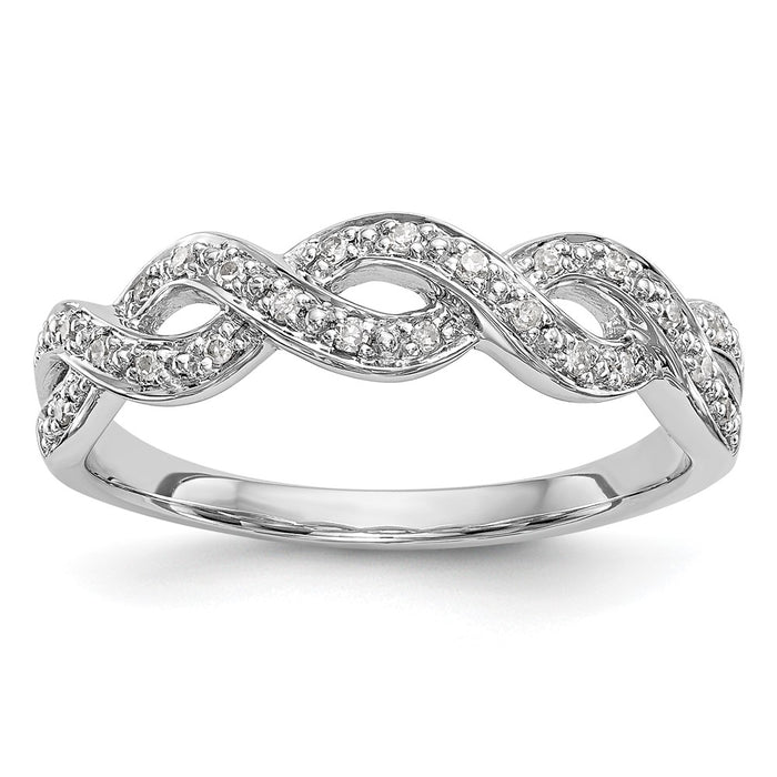 Buy Exclusive 14K White Gold Twisted Diamond Band Setting for 24 Stones-1