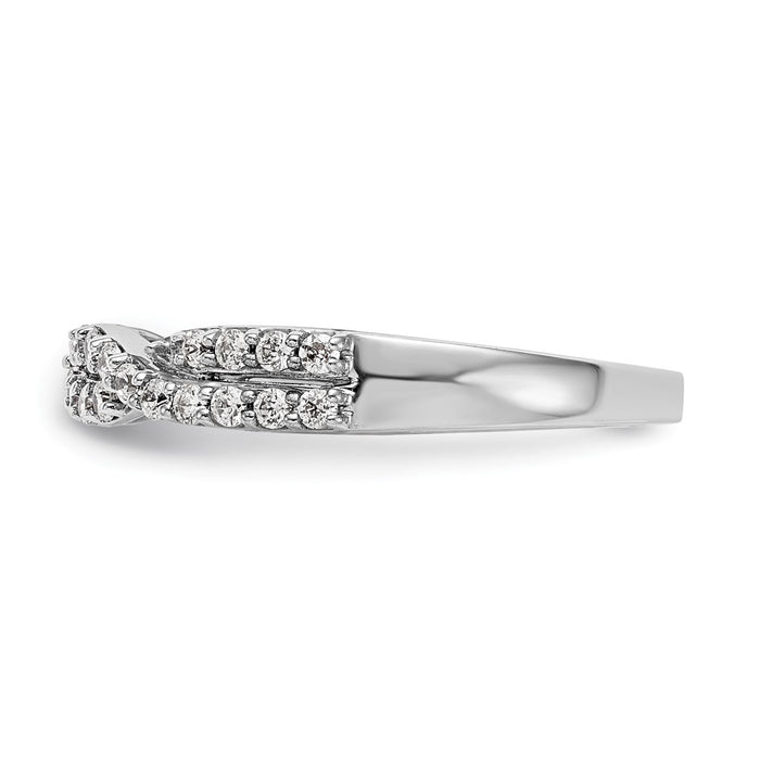 Buy Stylish 14K White Gold Twisted Design Eternity Band - 1/3 Carat Diamonds-3