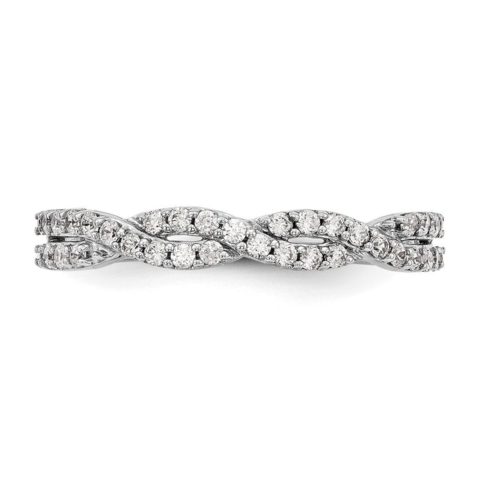Buy Stylish 14K White Gold Twisted Design Eternity Band - 1/3 Carat Diamonds-4