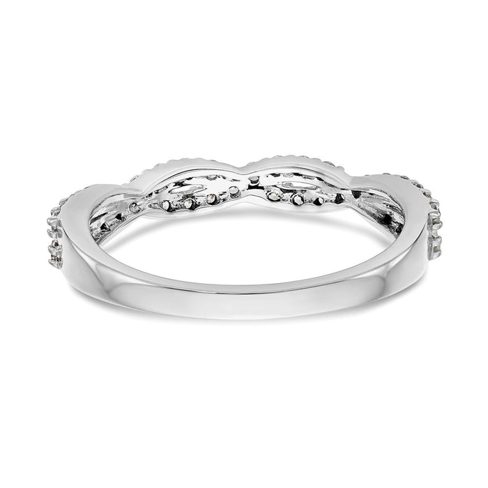 Buy Stylish 14K White Gold Twisted Design Eternity Band - 1/3 Carat Diamonds-5