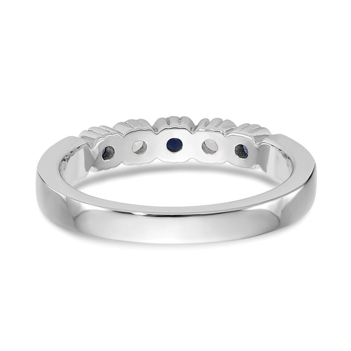 Buy Stylish 14K White Gold Diamond & Blue Sapphire Full Band, 1/10 Carat-5