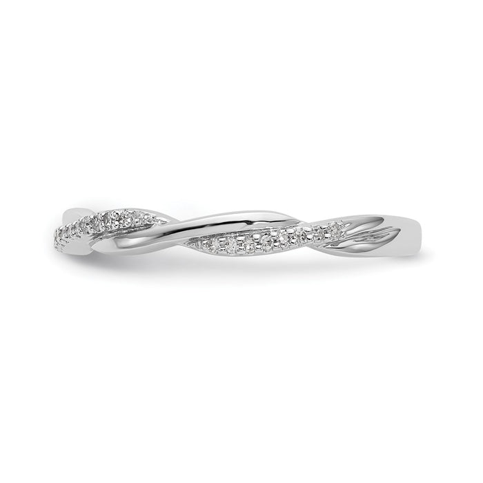 Buy 14K White Gold Twisted 1/8 Carat Diamond Eternity Band - Stylish Value!-3